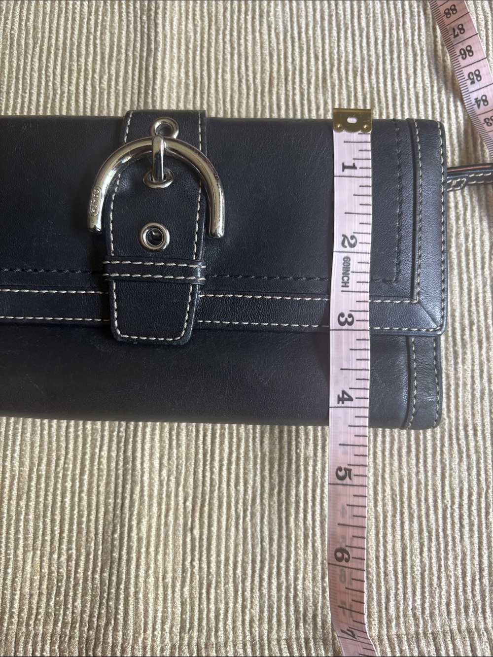 Vintage Coach Black Leather Wallet with Iconic Silver Buckle - Picture 14 of 16